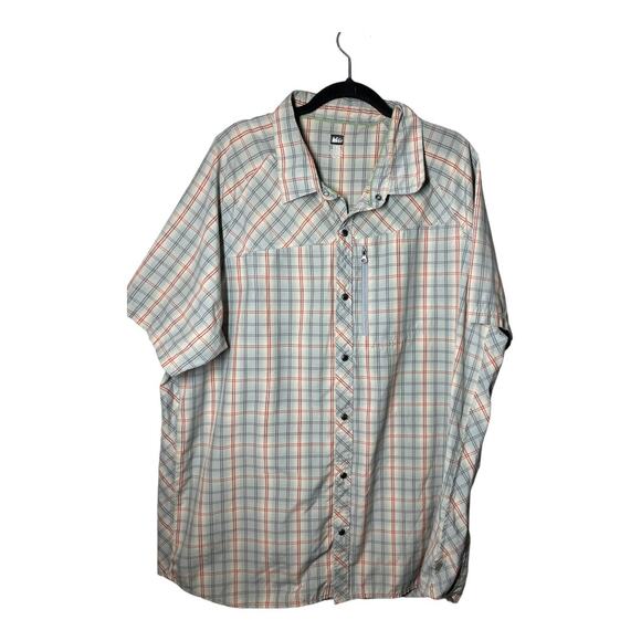 REI Mens Button Up Snap Plaid Short Sleeve Shirt XXL Outdoors - Picture 2 of 6